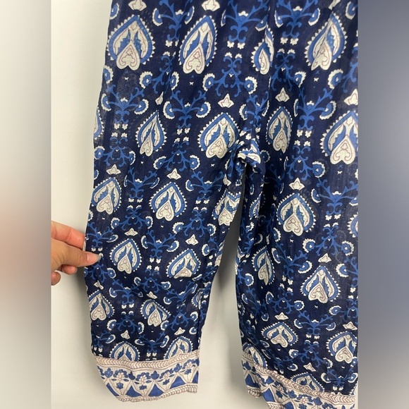 Sea New York Blue Floral Heart Boho Cotton Smocked Jumpsuit - Picture 4 of 14